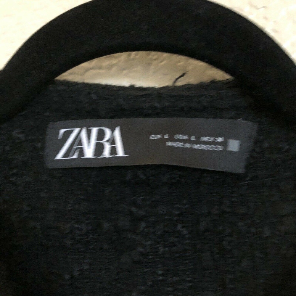 Zara NWT Women's Tweed Coat Mid Length Black Chain Jacket Runs M - Picture 4 of 7